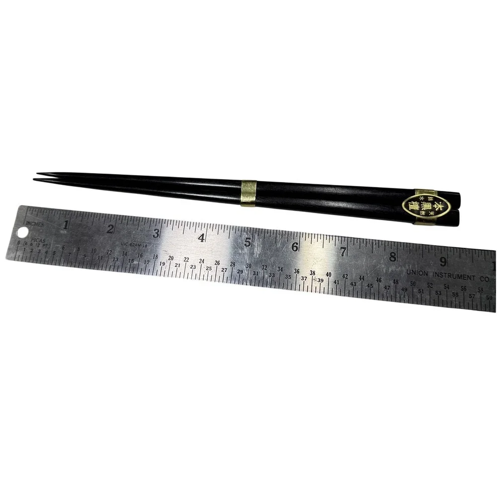 Japanese Style Black Chopsticks with Gold Accents Traditional Dining Utensils 9